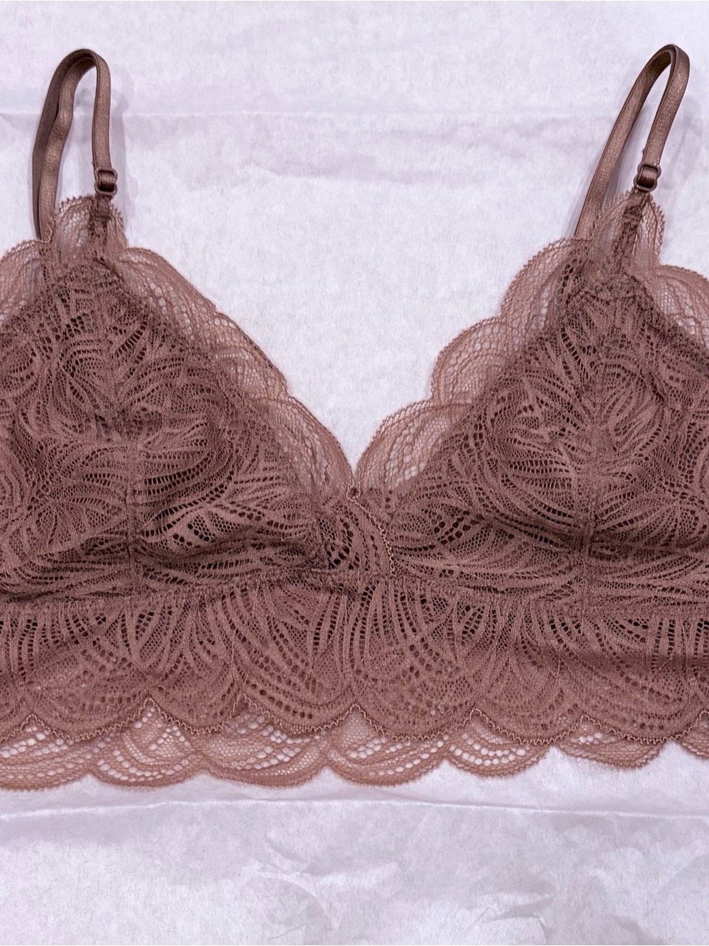 Talula Lace Bralette in Taupe Brown - M
